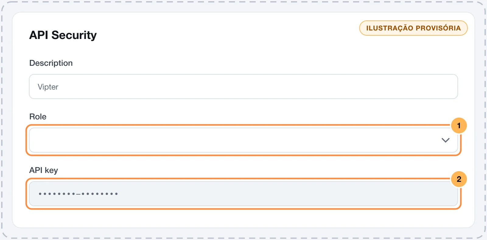 Criação de API key no Mailgun, na página API Security