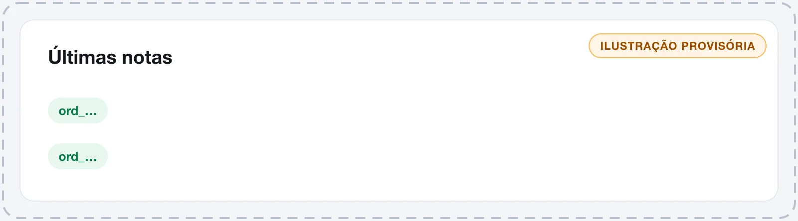 Lista Últimas notas com uma nota emitida e uma que falhou, com o motivo